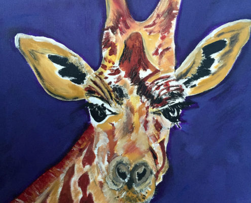 Curious Giraffe 40x50cm. Sam James Fine Art