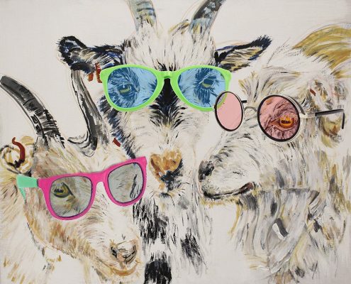 Glamour Goats. Sam James Fine Art.