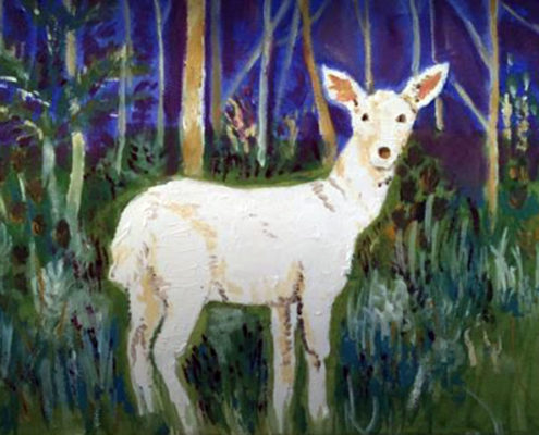 Seneca White Deer - Private Commission 25x30cm. Sam James Fine Art