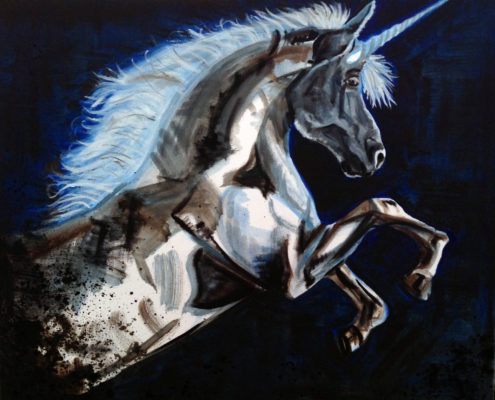 Twilight Unicorn. Unicorn Commissions and Pet Portraits. Gloucestershire. Sam James Artist.