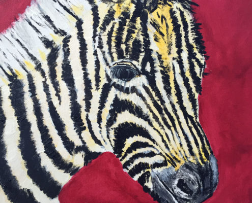 Zebra 40x50cm. Sam James Fine Art