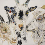 Claire’s goats 50x60cm. Billy and his friends