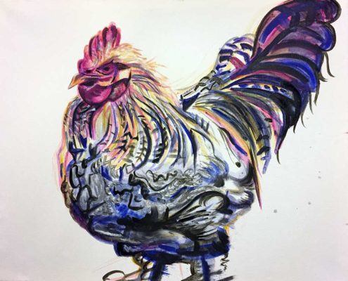 Jenny’s Cockerel. 40x50cm. Sam James Fine Art