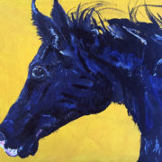 Yellow Horse for Rhys. Private Commission. 50x40cm. Sam James Fine Art